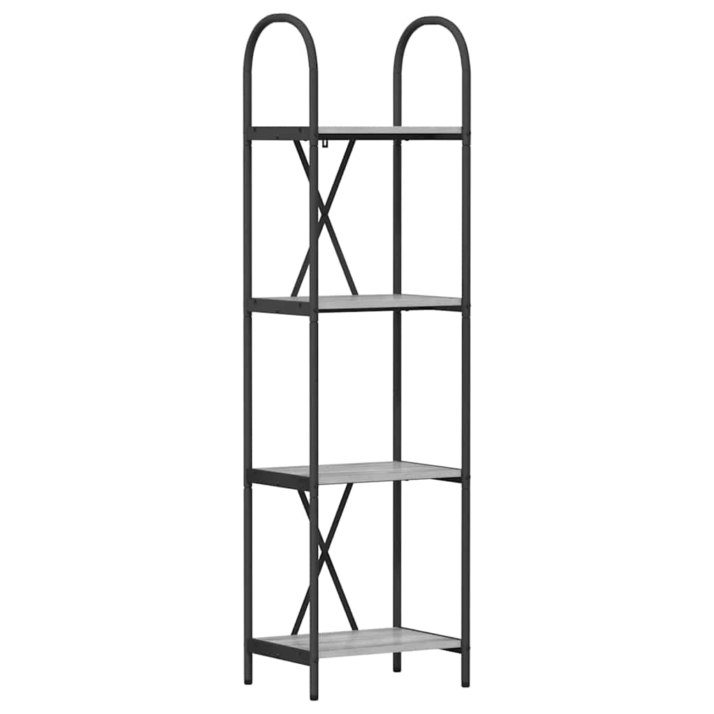 Bookshelf 4-Tier 40 x 30 x 146 cm Engineered wood Grey Sonoma