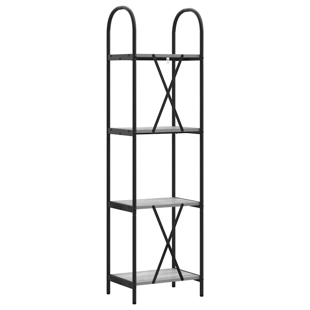 Bookshelf 4-Tier 40 x 30 x 146 cm Engineered wood Grey Sonoma