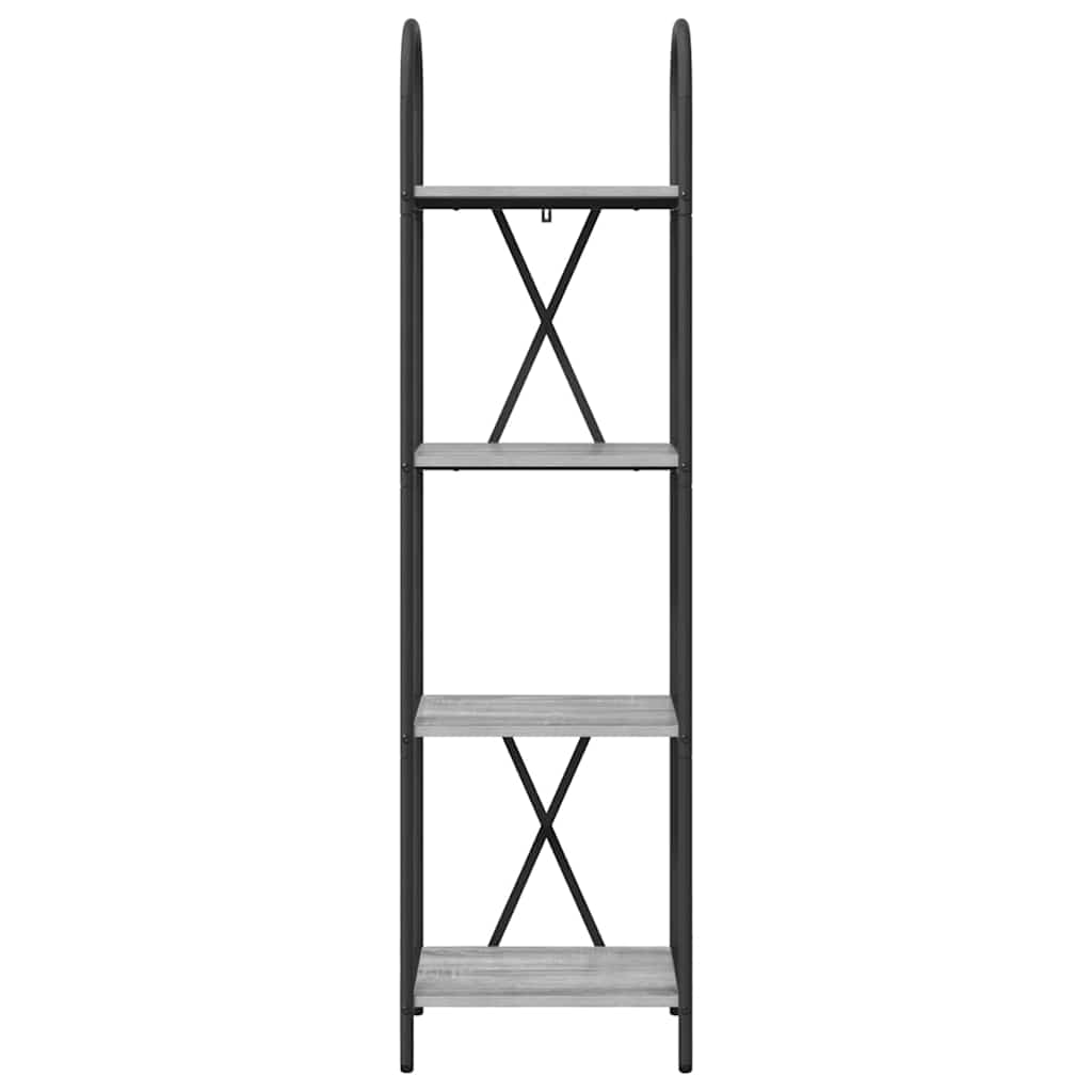 Bookshelf 4-Tier 40 x 30 x 146 cm Engineered wood Grey Sonoma