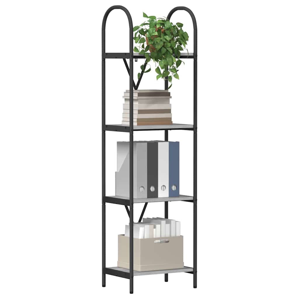 Bookshelf 4-Tier 40 x 30 x 146 cm Engineered wood Grey Sonoma
