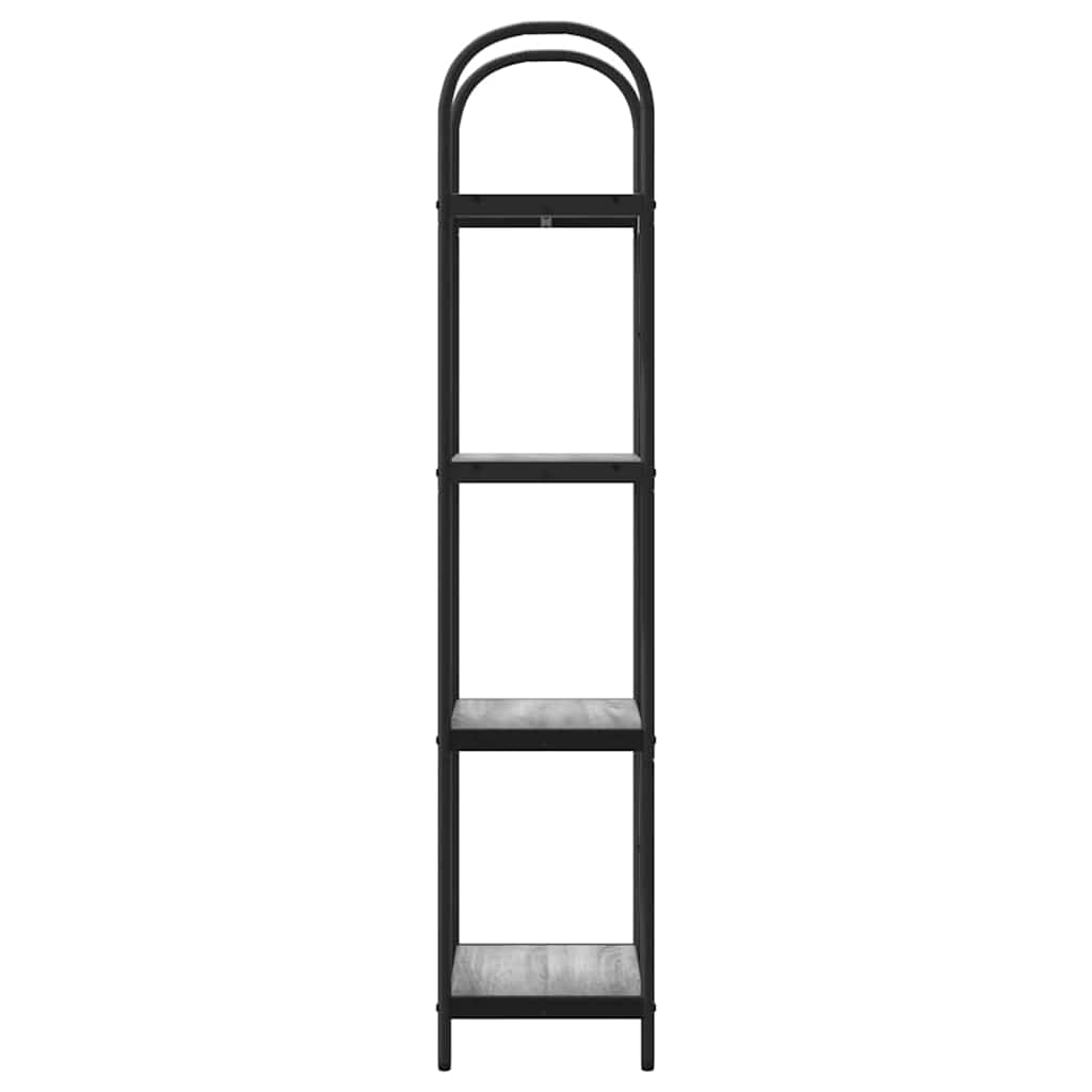 Bookshelf 4-Tier 40 x 30 x 146 cm Engineered wood Grey Sonoma