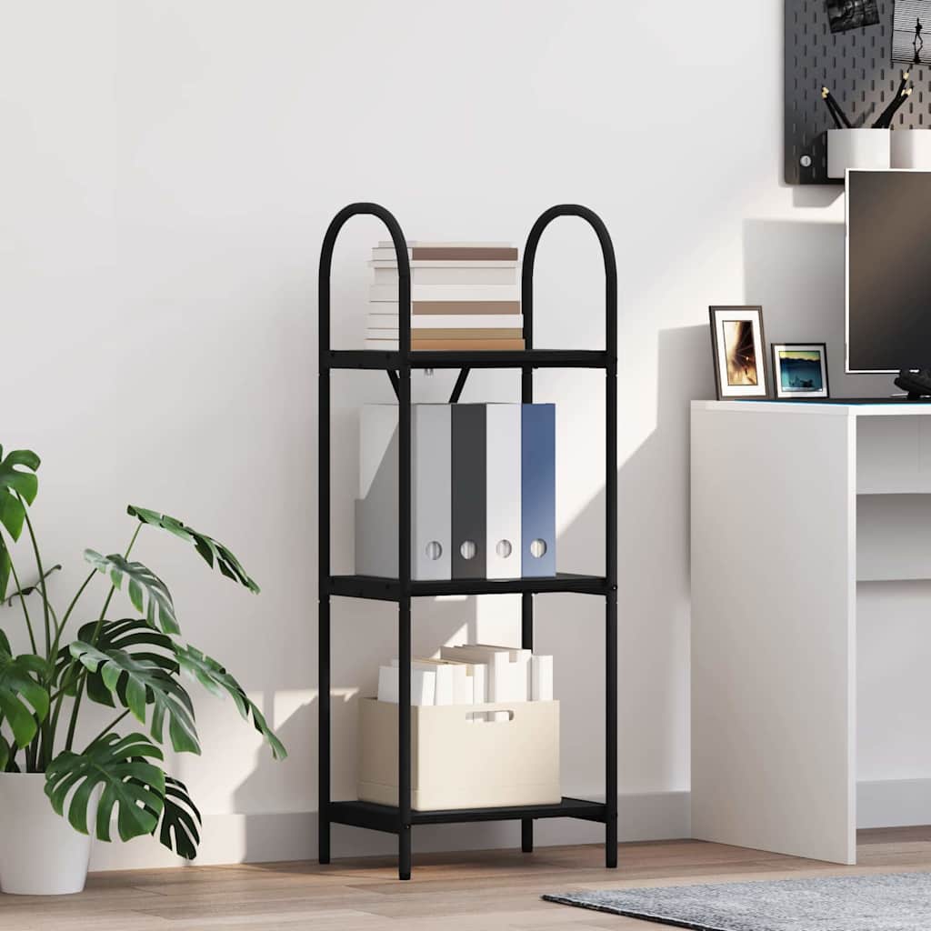 Bookshelf 3-Tier 40 x 30 x 109 cm Engineered wood Black Oak