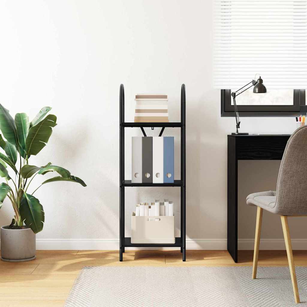 Bookshelf 3-Tier 40 x 30 x 109 cm Engineered wood Black Oak