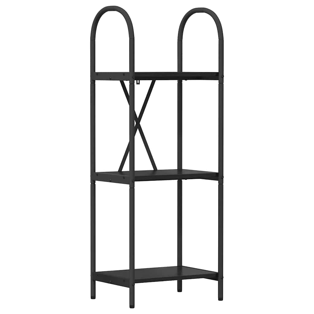 Bookshelf 3-Tier 40 x 30 x 109 cm Engineered wood Black Oak