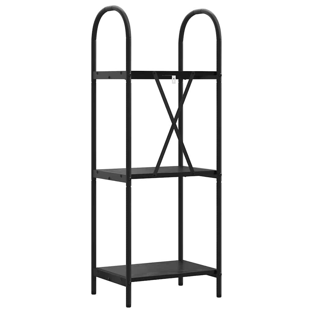 Bookshelf 3-Tier 40 x 30 x 109 cm Engineered wood Black Oak