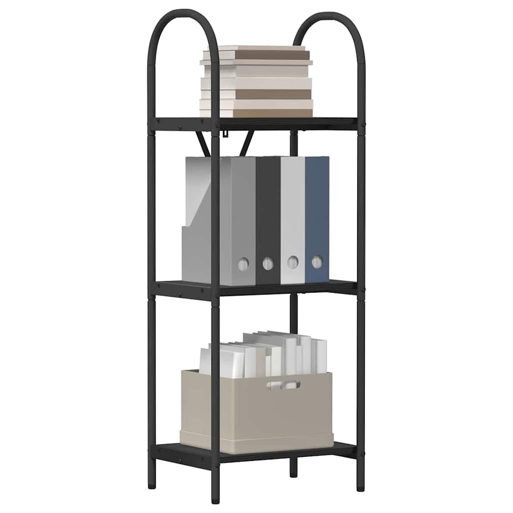 Bookshelf 3-Tier 40 x 30 x 109 cm Engineered wood Black Oak