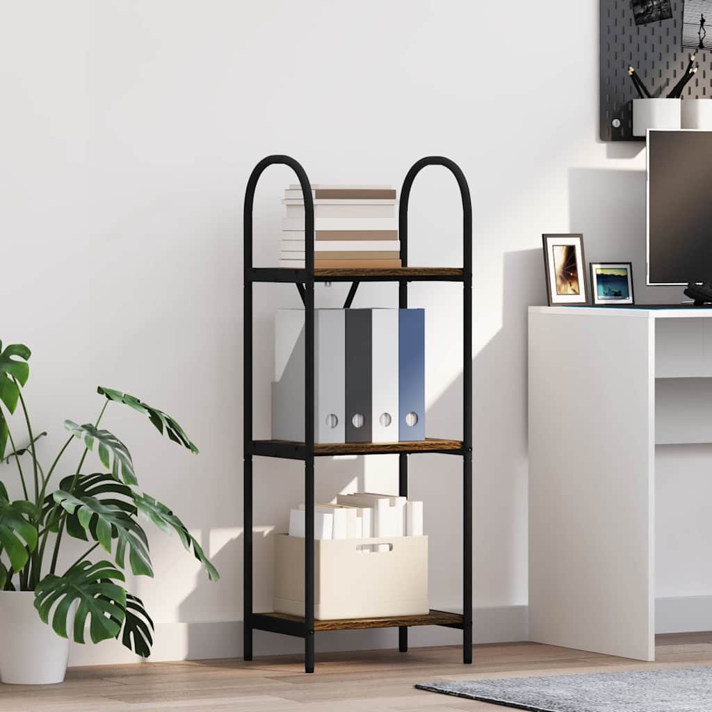 Bookshelf 3-Tier 40 x 30 x 109 cm Engineered wood Smoked Oak
