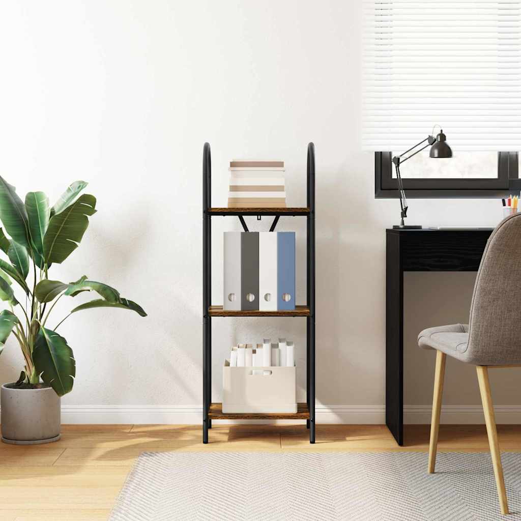 Bookshelf 3-Tier 40 x 30 x 109 cm Engineered wood Smoked Oak