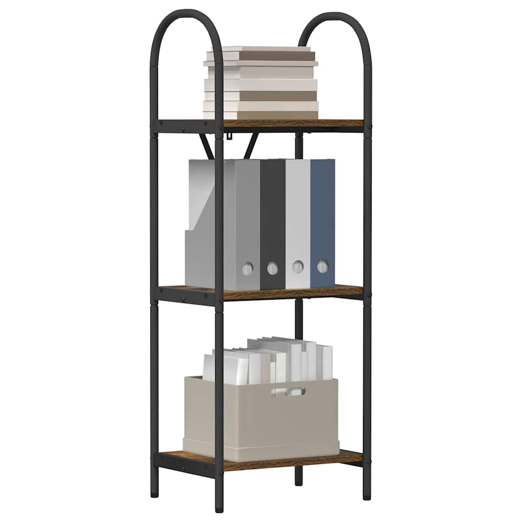 Bookshelf 3-Tier 40 x 30 x 109 cm Engineered wood Smoked Oak