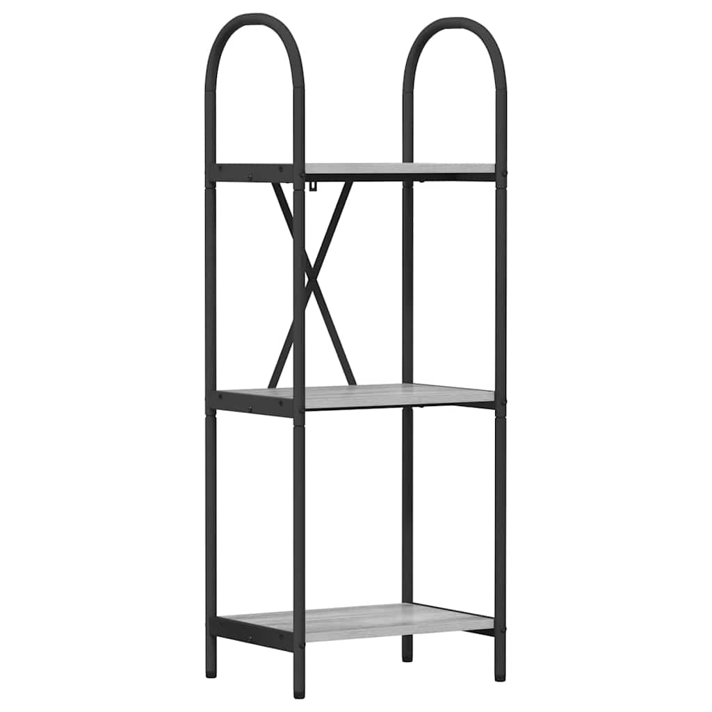 Bookshelf 3-Tier 40 x 30 x 109 cm Engineered wood Grey Sonoma