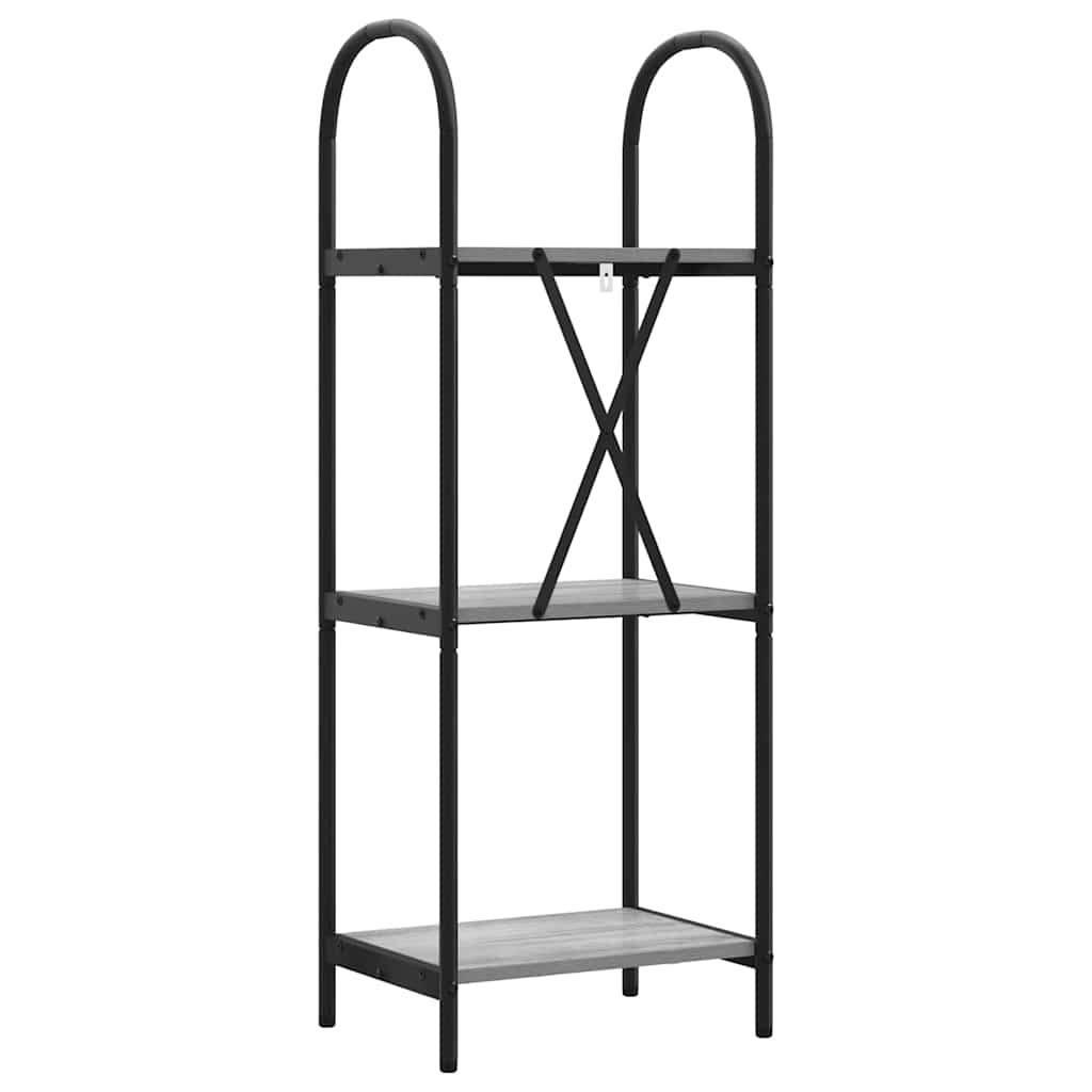 Bookshelf 3-Tier 40 x 30 x 109 cm Engineered wood Grey Sonoma