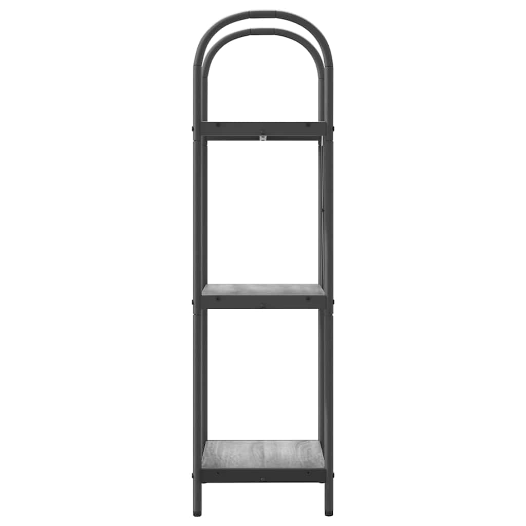 Bookshelf 3-Tier 40 x 30 x 109 cm Engineered wood Grey Sonoma