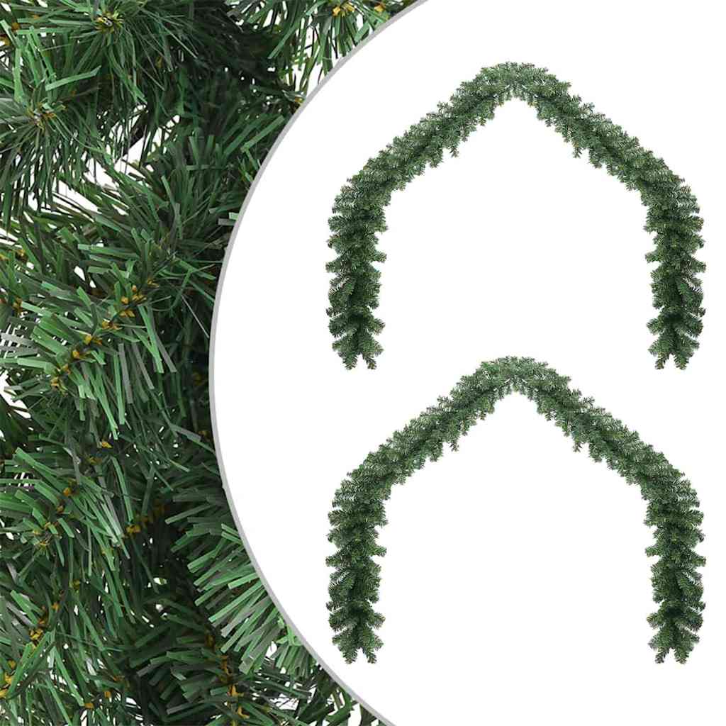 Christmas Garland 2 pcs Green 20 m PVC