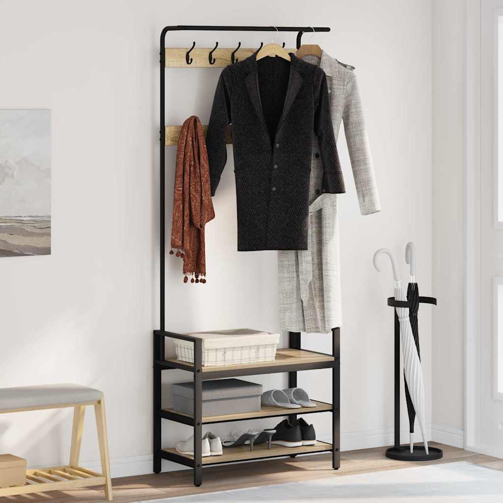 Coat Rack Sonoma Oak 75 x 34 x 184 cm Engineered wood