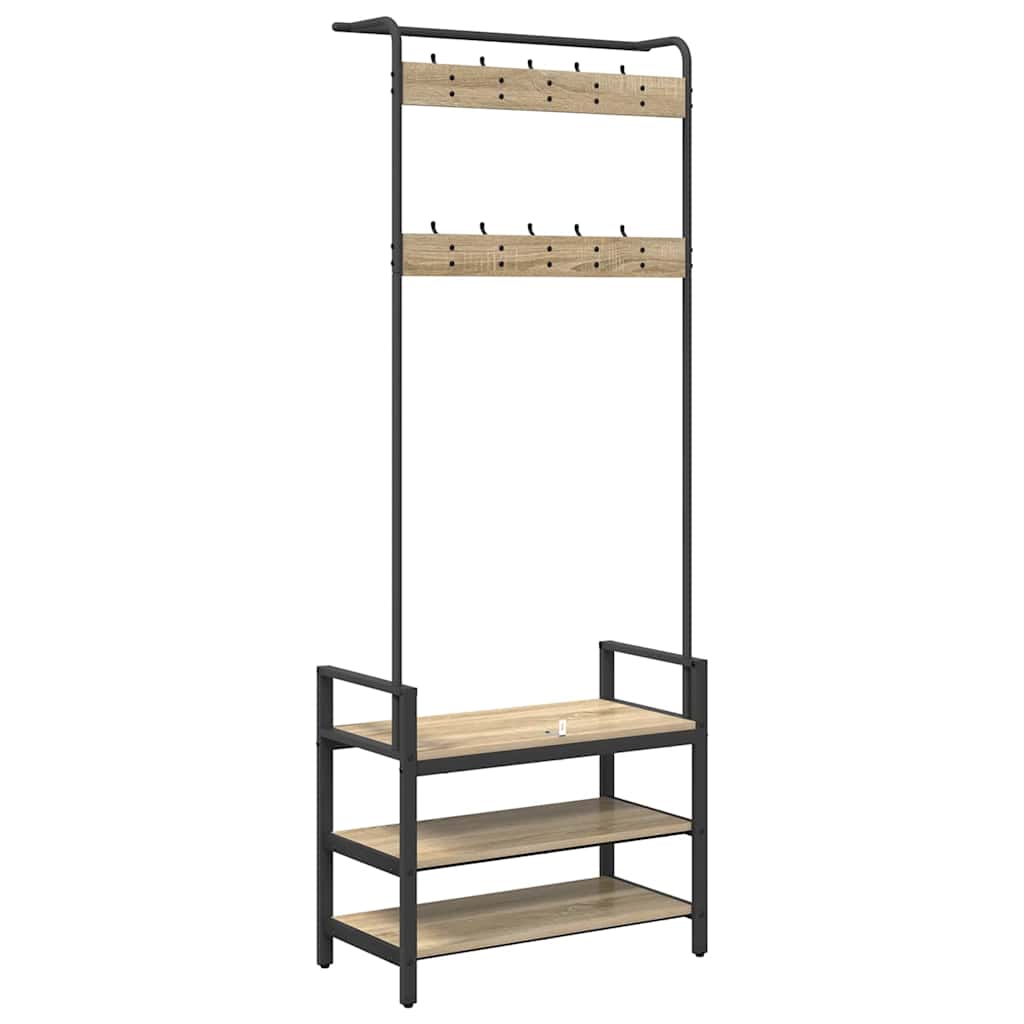 Coat Rack Sonoma Oak 75 x 34 x 184 cm Engineered wood