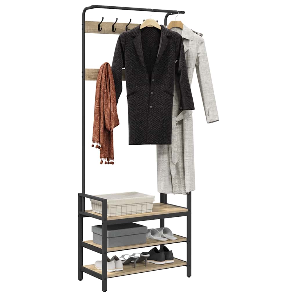 Coat Rack Sonoma Oak 75 x 34 x 184 cm Engineered wood