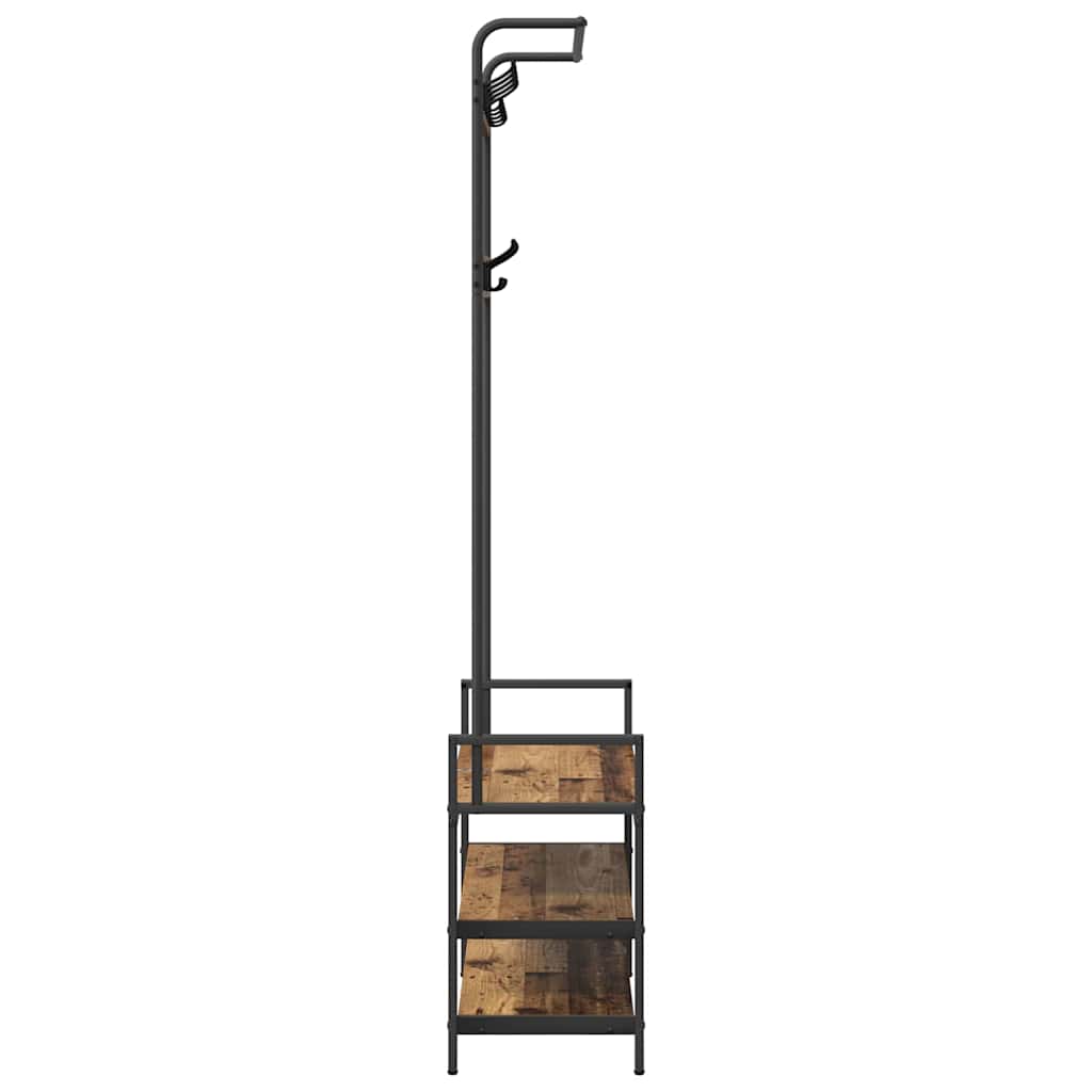 Coat Rack with Shelf Old Wood 75 x 34 x 184 cm Engineered wood