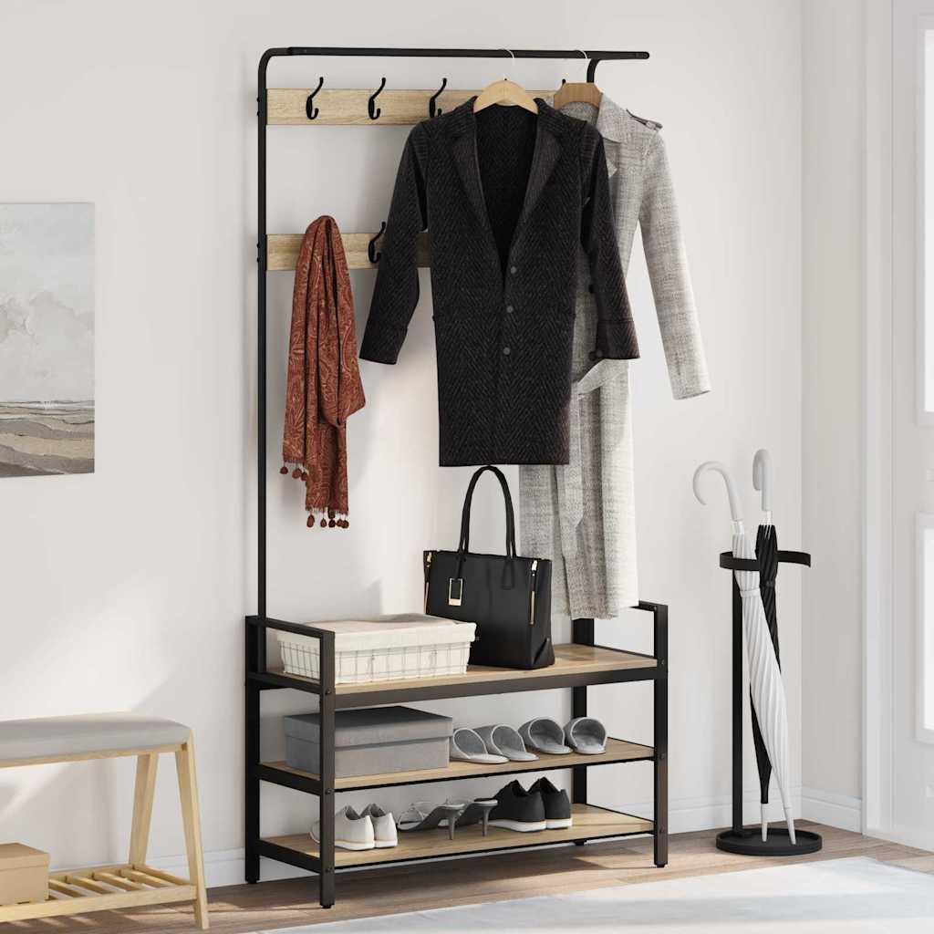 Coat Rack Sonoma Oak 95 x 34 x 184 cm Engineered wood