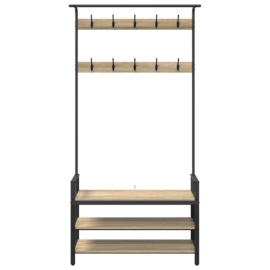 Coat Rack Sonoma Oak 95 x 34 x 184 cm Engineered wood