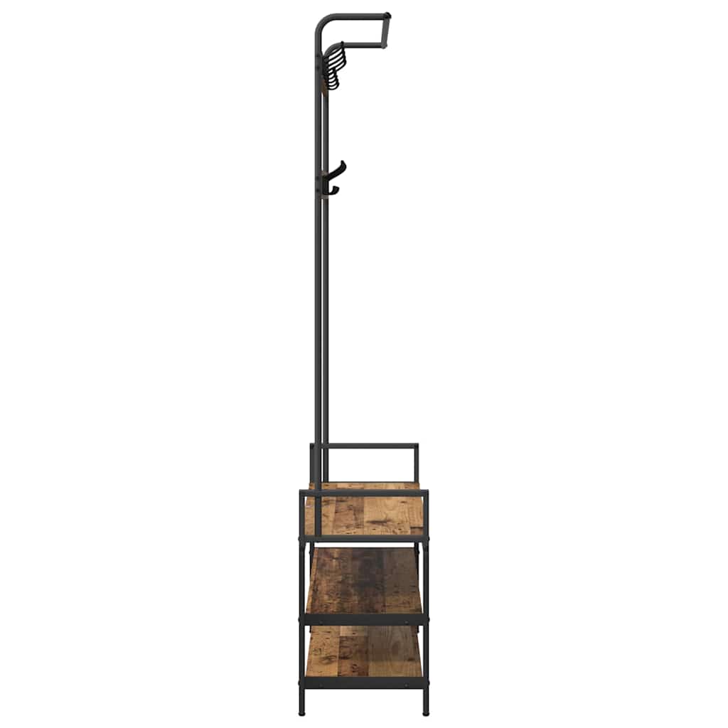 Coat Rack with Shelf Old Wood 95 x 34 x 184 cm Engineered wood