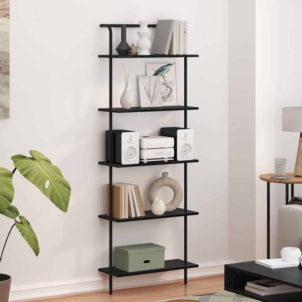 Bookshelf Black Oak 60 x 24 x 168 cm Engineered wood