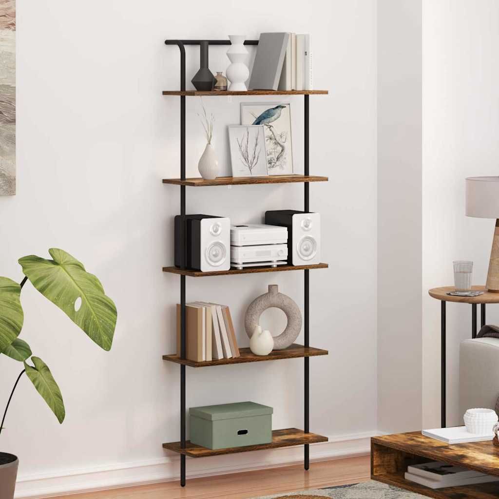 Bookshelf Smoked Oak 60 x 24 x 168 cm Engineered wood