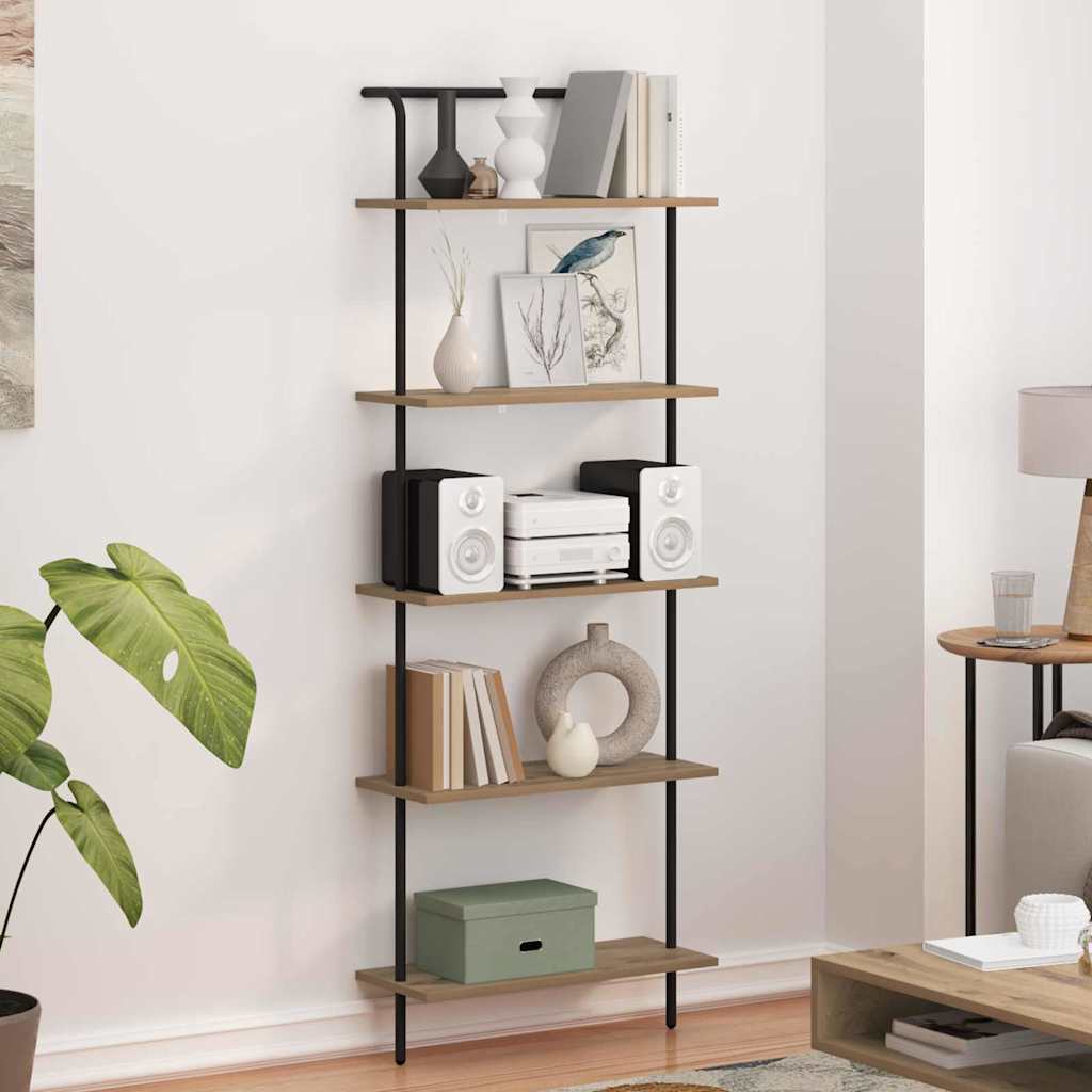 Bookshelf 5-Tier 60 x 24 x 168 cm Engineered wood Artisan Oak