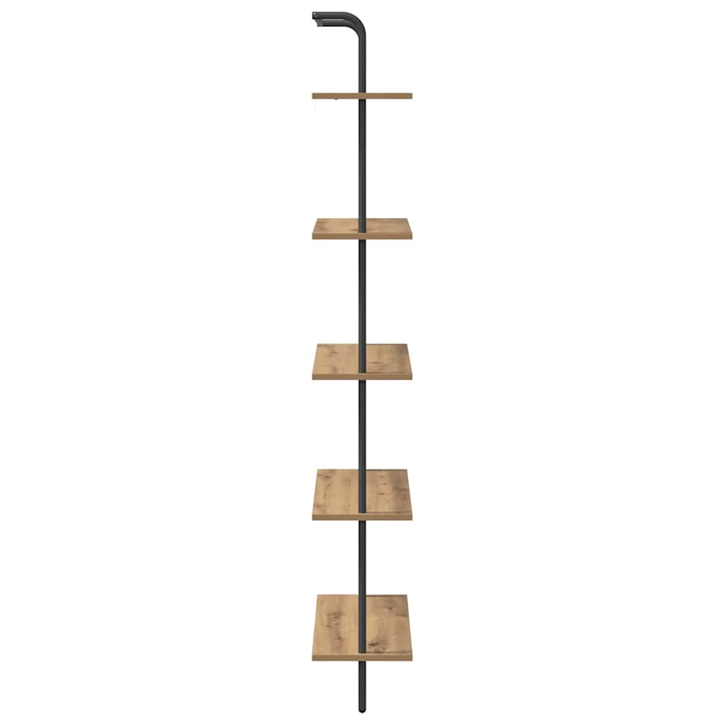 Bookshelf 5-Tier 60 x 24 x 168 cm Engineered wood Artisan Oak