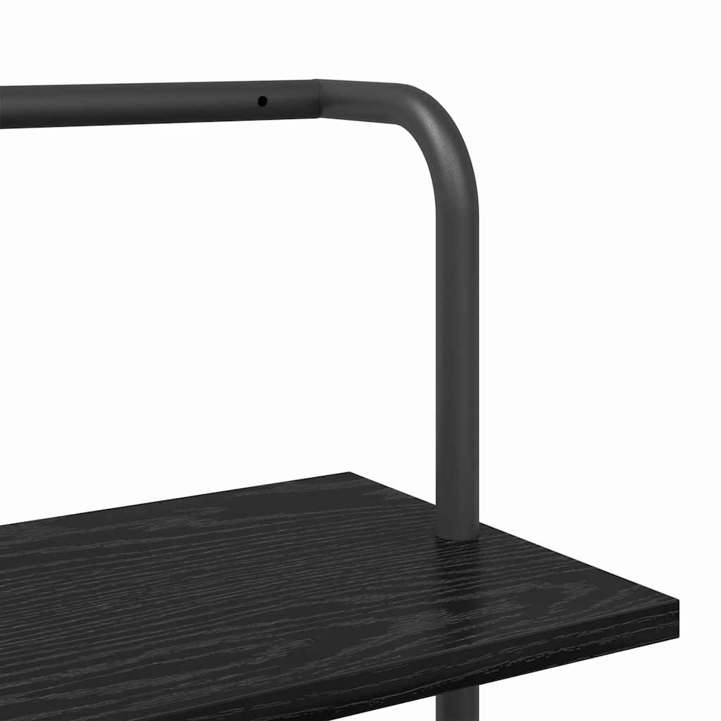 Bookshelf 6-Tier 60 x 24 x 203 cm Engineered wood Black Oak