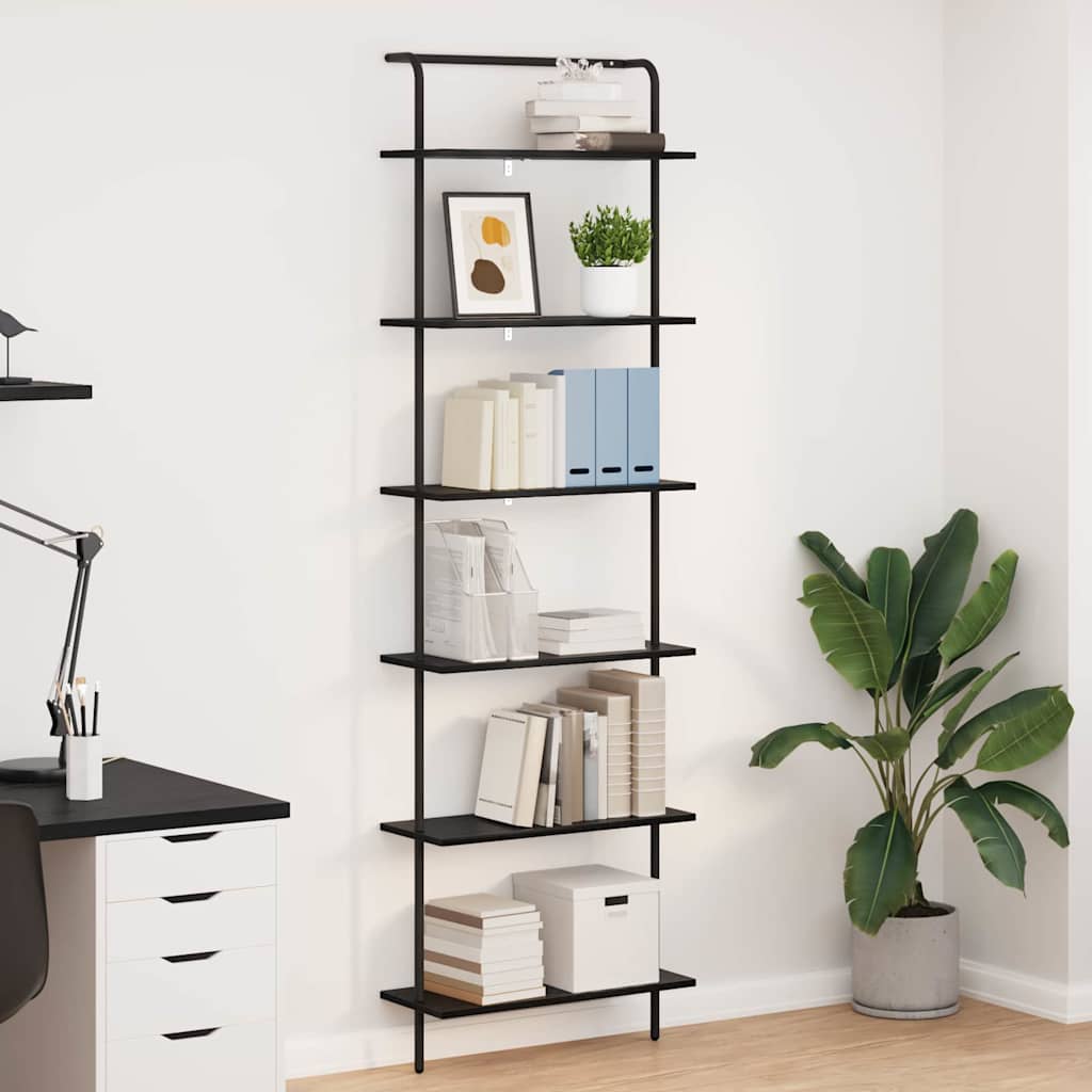 Bookshelf Black Oak 60 x 24 x 203 cm Engineered wood