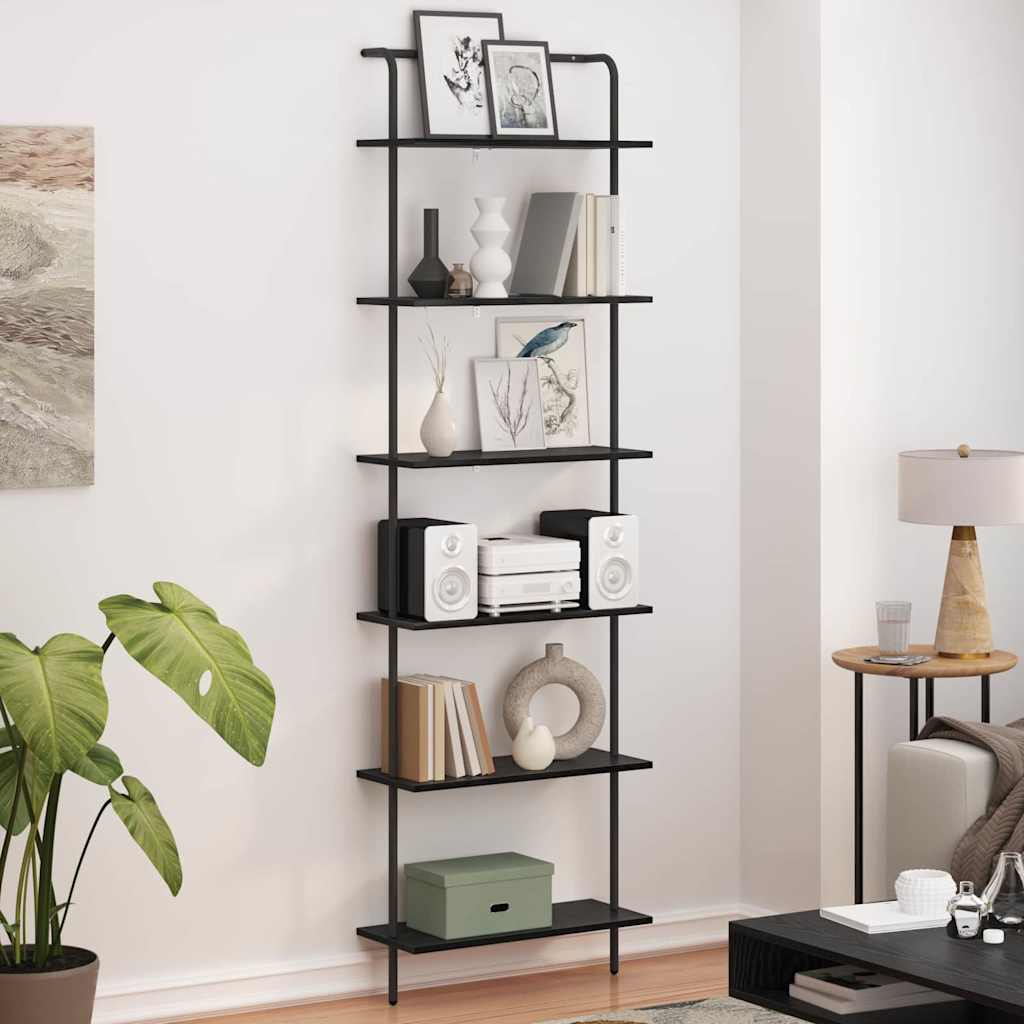 Bookshelf Black Oak 60 x 24 x 203 cm Engineered wood