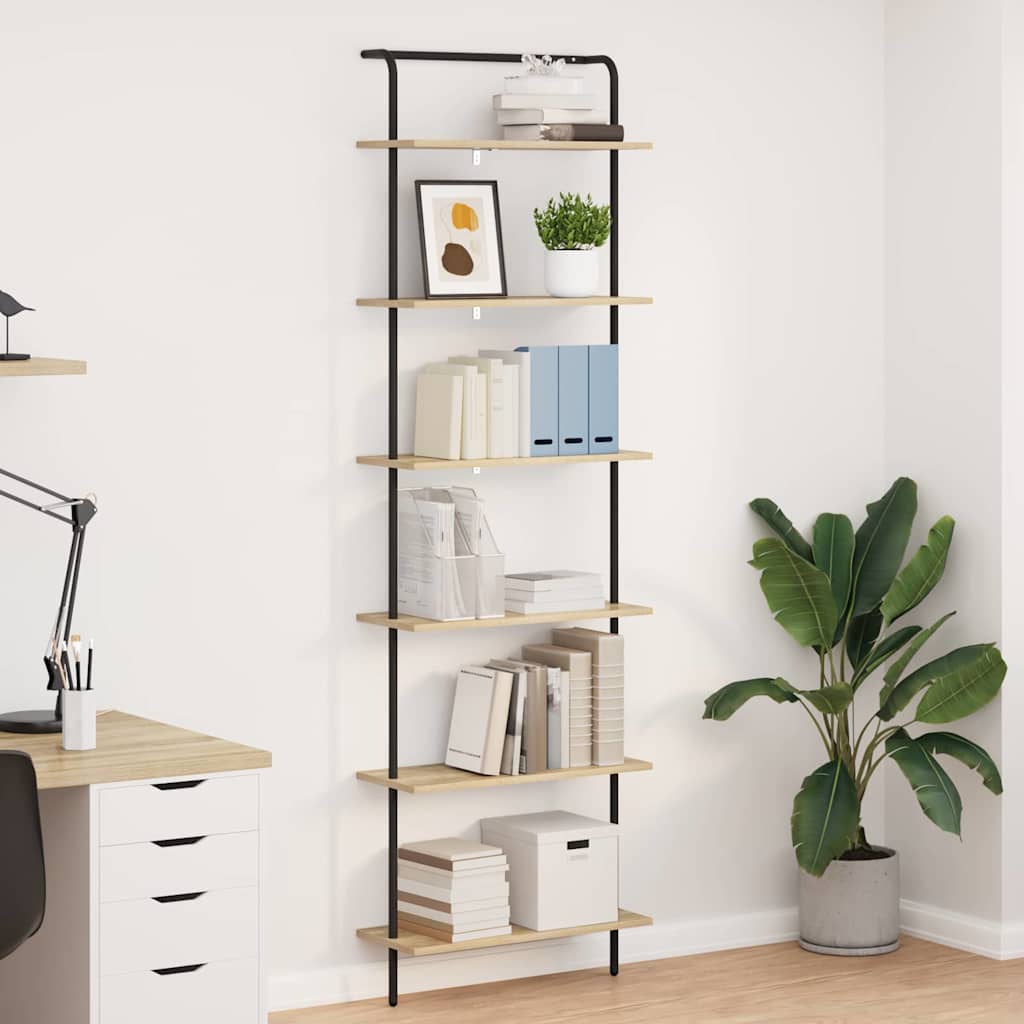 Bookshelf 6-Tier 60 x 24 x 203 cm Engineered wood Sonoma Oak