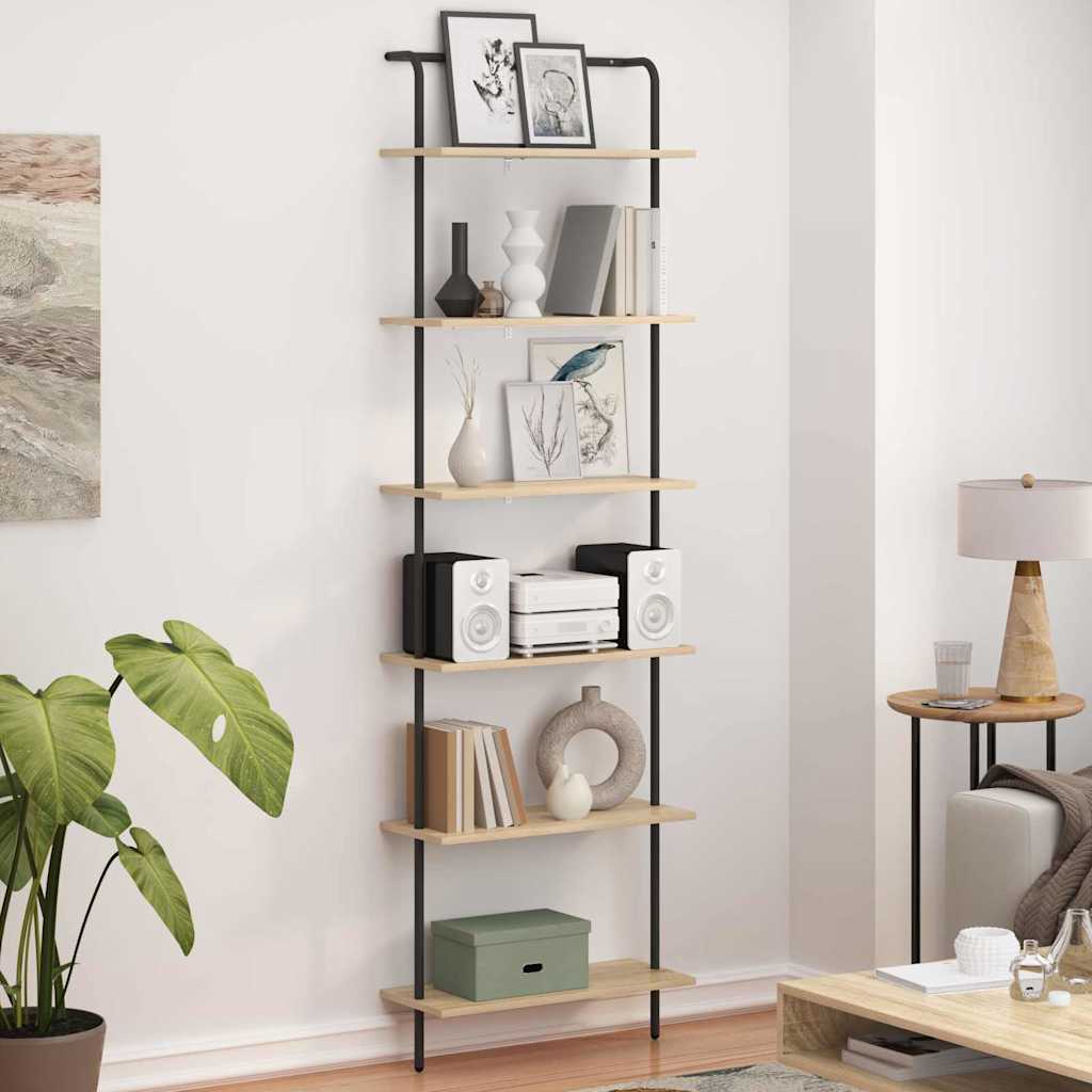 Bookshelf 6-Tier 60 x 24 x 203 cm Engineered wood Sonoma Oak