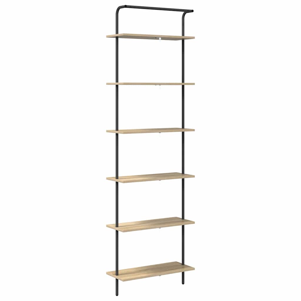Bookshelf 6-Tier 60 x 24 x 203 cm Engineered wood Sonoma Oak
