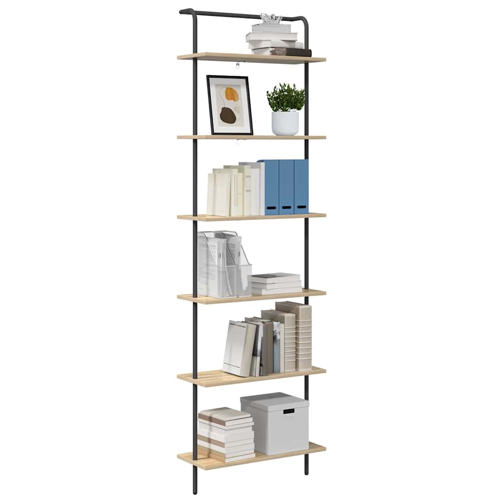 Bookshelf 6-Tier 60 x 24 x 203 cm Engineered wood Sonoma Oak
