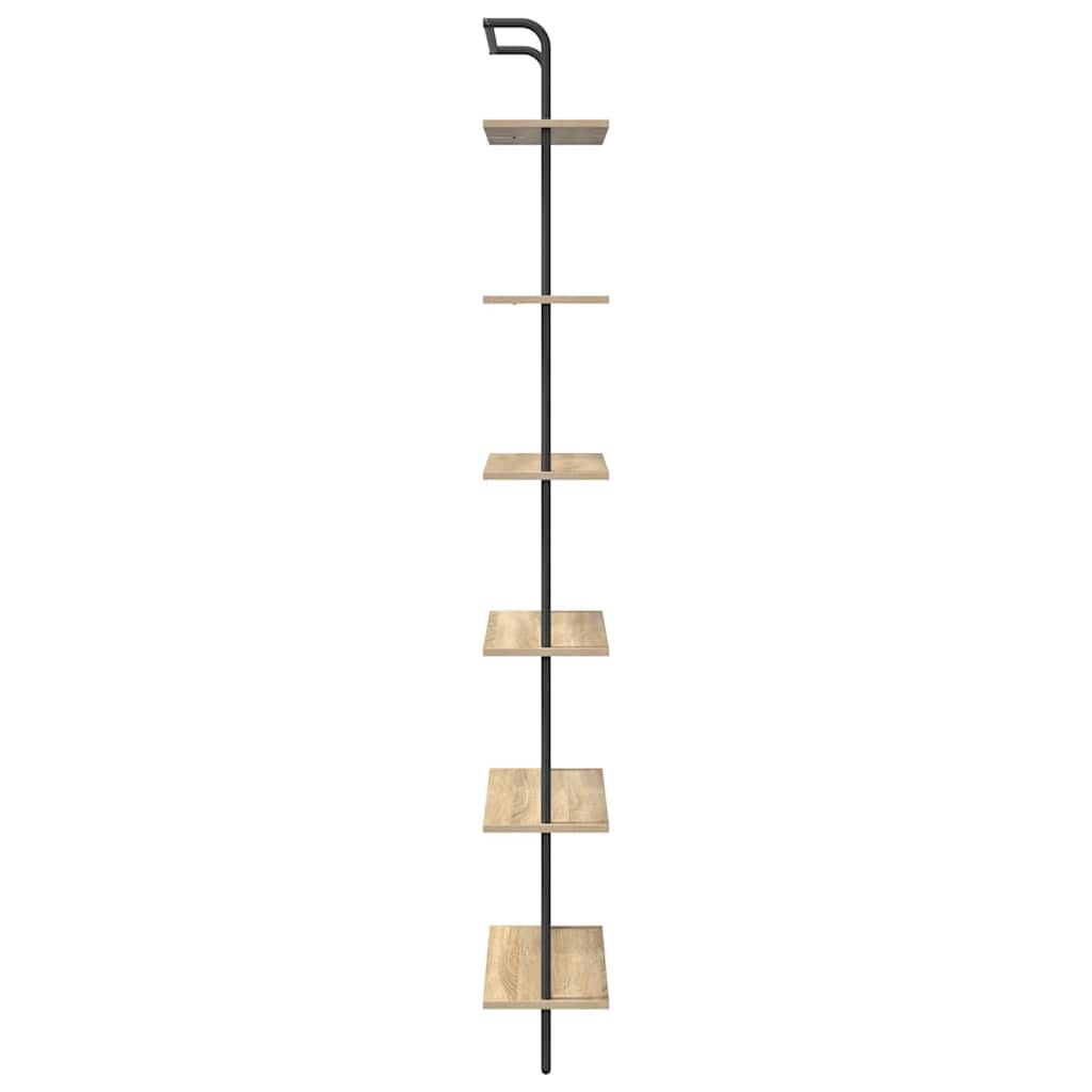 Bookshelf 6-Tier 60 x 24 x 203 cm Engineered wood Sonoma Oak