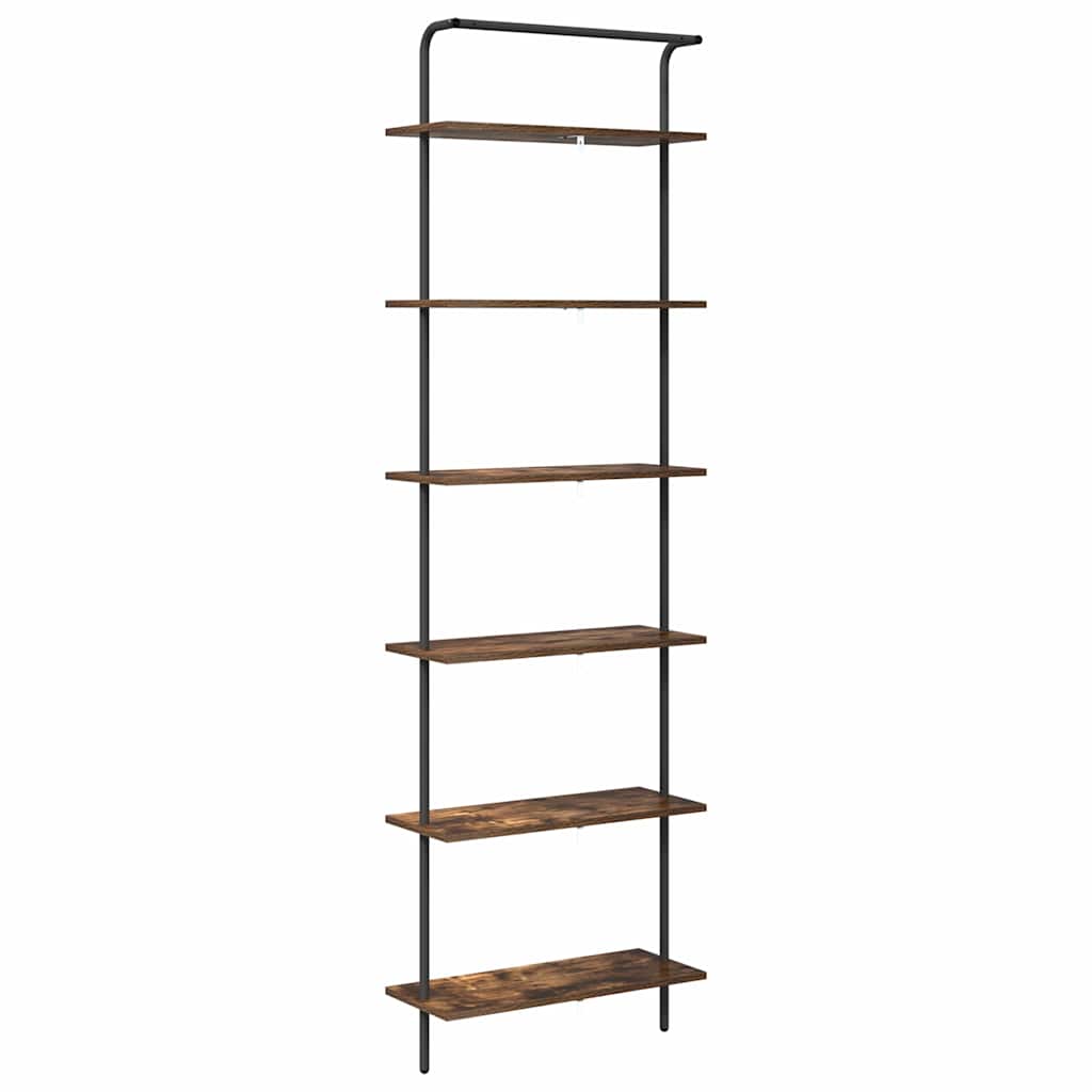 Bookshelf 6-Tier 60 x 24 x 203 cm Engineered wood Smoked Oak