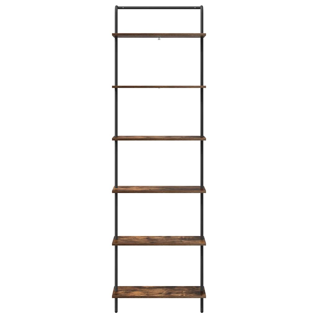 Bookshelf 6-Tier 60 x 24 x 203 cm Engineered wood Smoked Oak