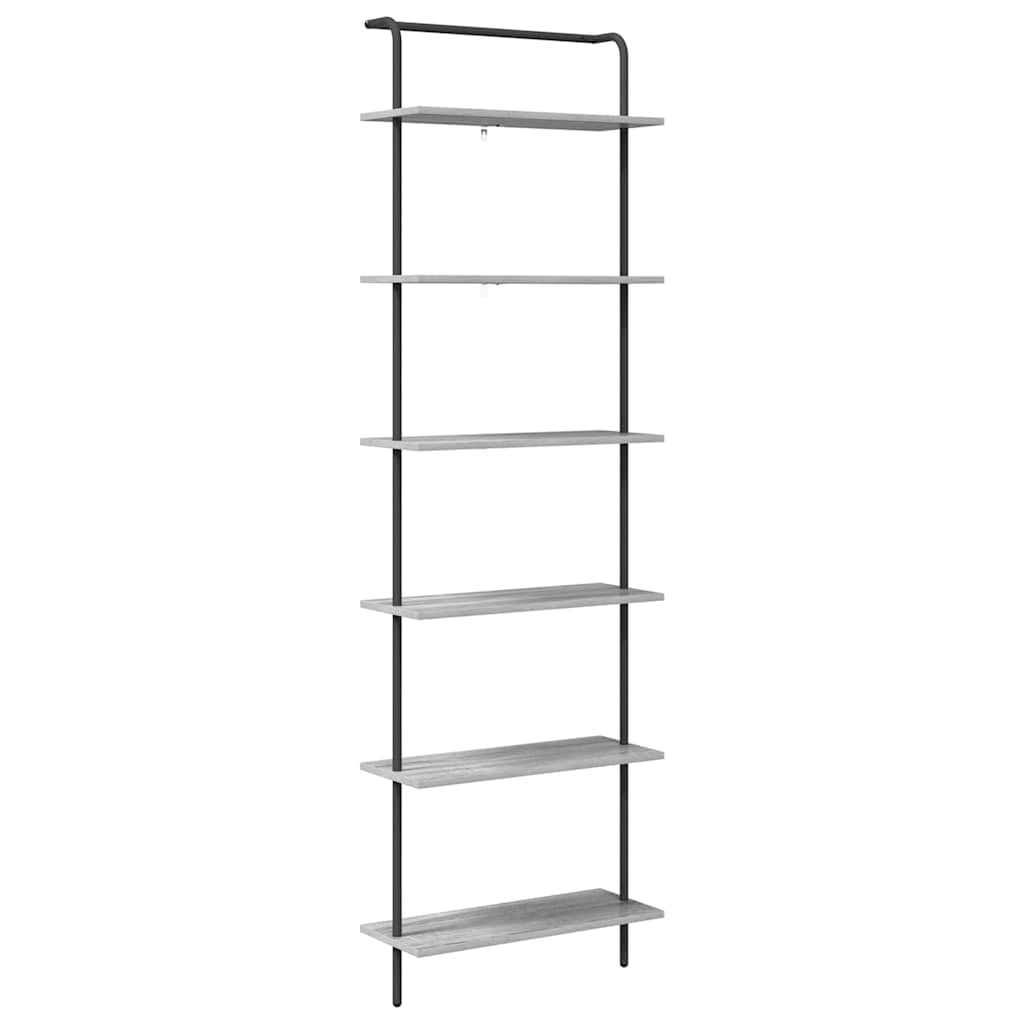 Bookshelf Grey Sonoma 60 x 24 x 203 cm Engineered wood