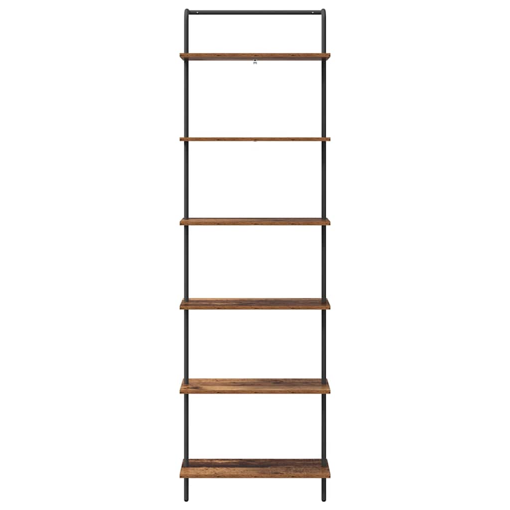 Bookshelf 6-Tier 60 x 24 x 203 cm Engineered wood Old Wood