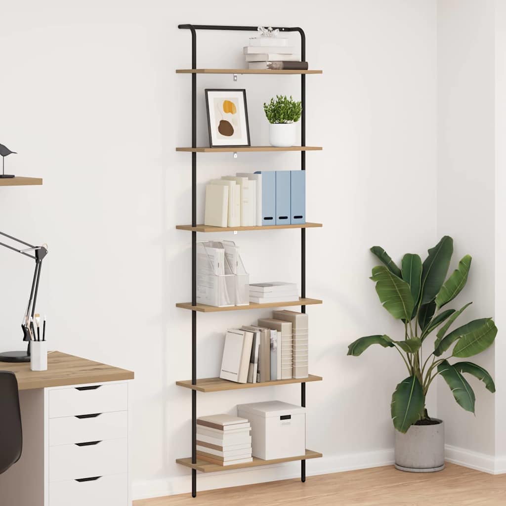 Bookshelf 6-Tier 60 x 24 x 203 cm Engineered wood Artisan Oak