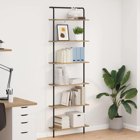 Bookshelf 6-Tier 60 x 24 x 203 cm Engineered wood Artisan Oak