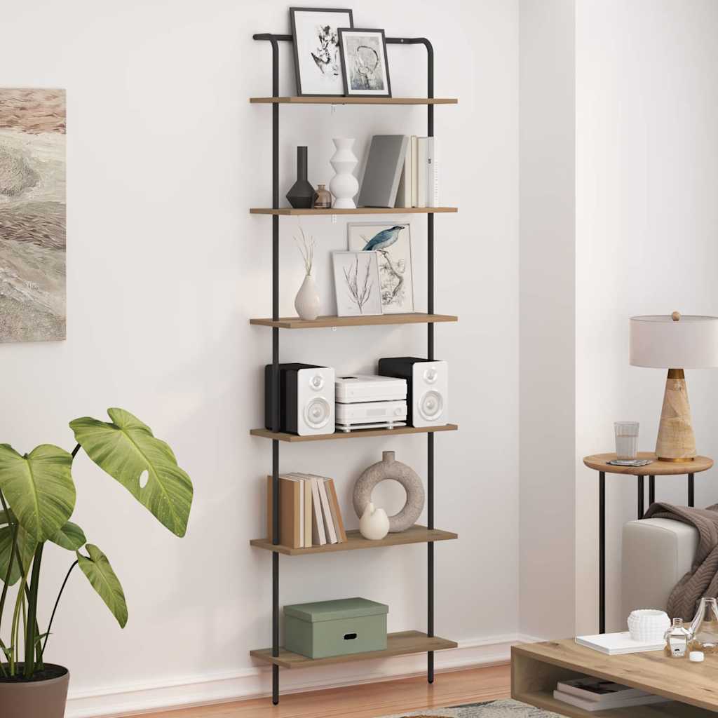 Bookshelf 6-Tier 60 x 24 x 203 cm Engineered wood Artisan Oak