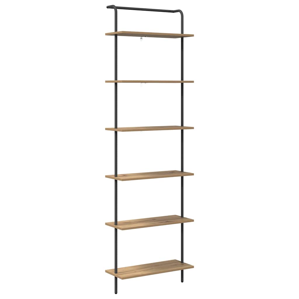 Bookshelf 6-Tier 60 x 24 x 203 cm Engineered wood Artisan Oak