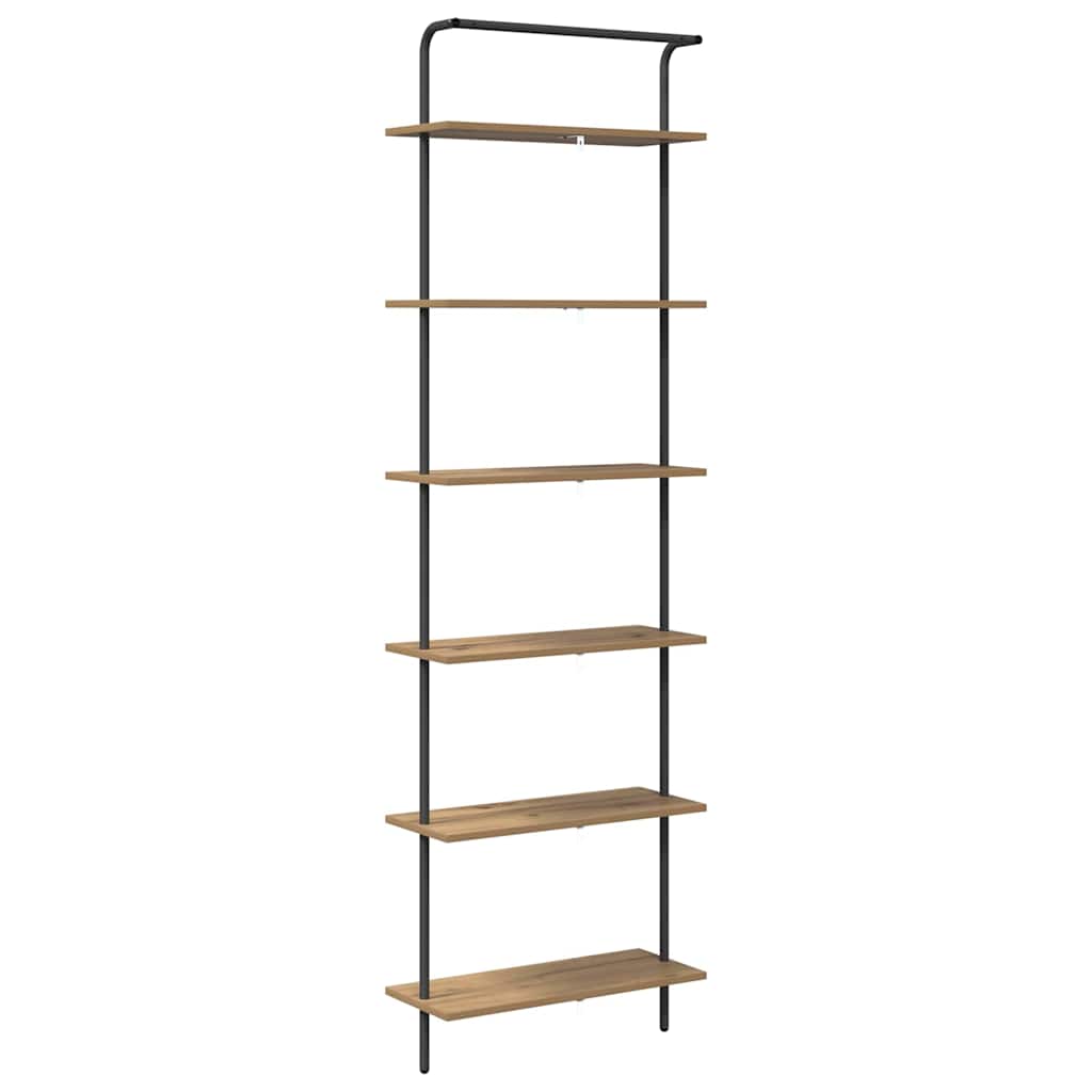 Bookshelf 6-Tier 60 x 24 x 203 cm Engineered wood Artisan Oak