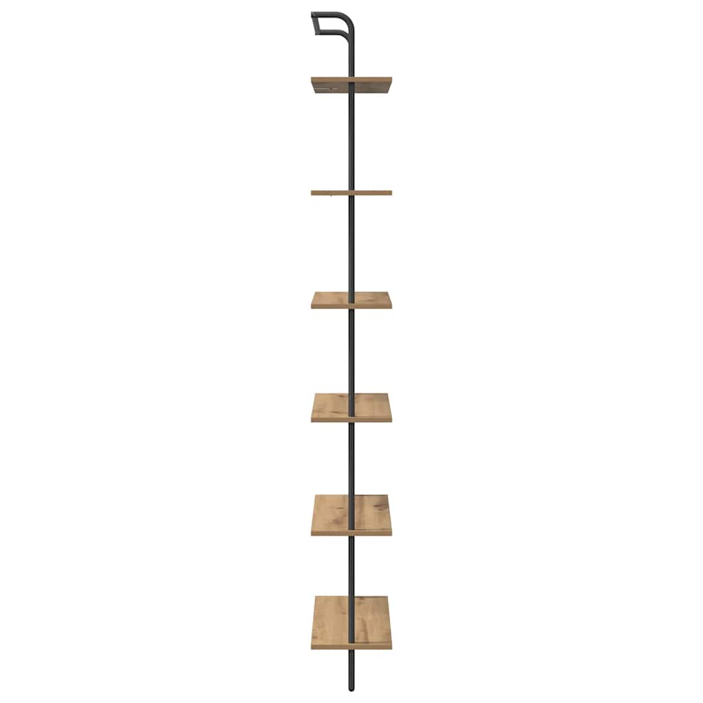 Bookshelf 6-Tier 60 x 24 x 203 cm Engineered wood Artisan Oak