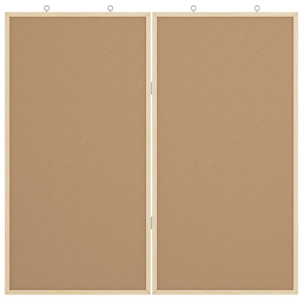 Bulletin Board Folding Brown 80 x 80 x 1.4 cm Solid pine wood