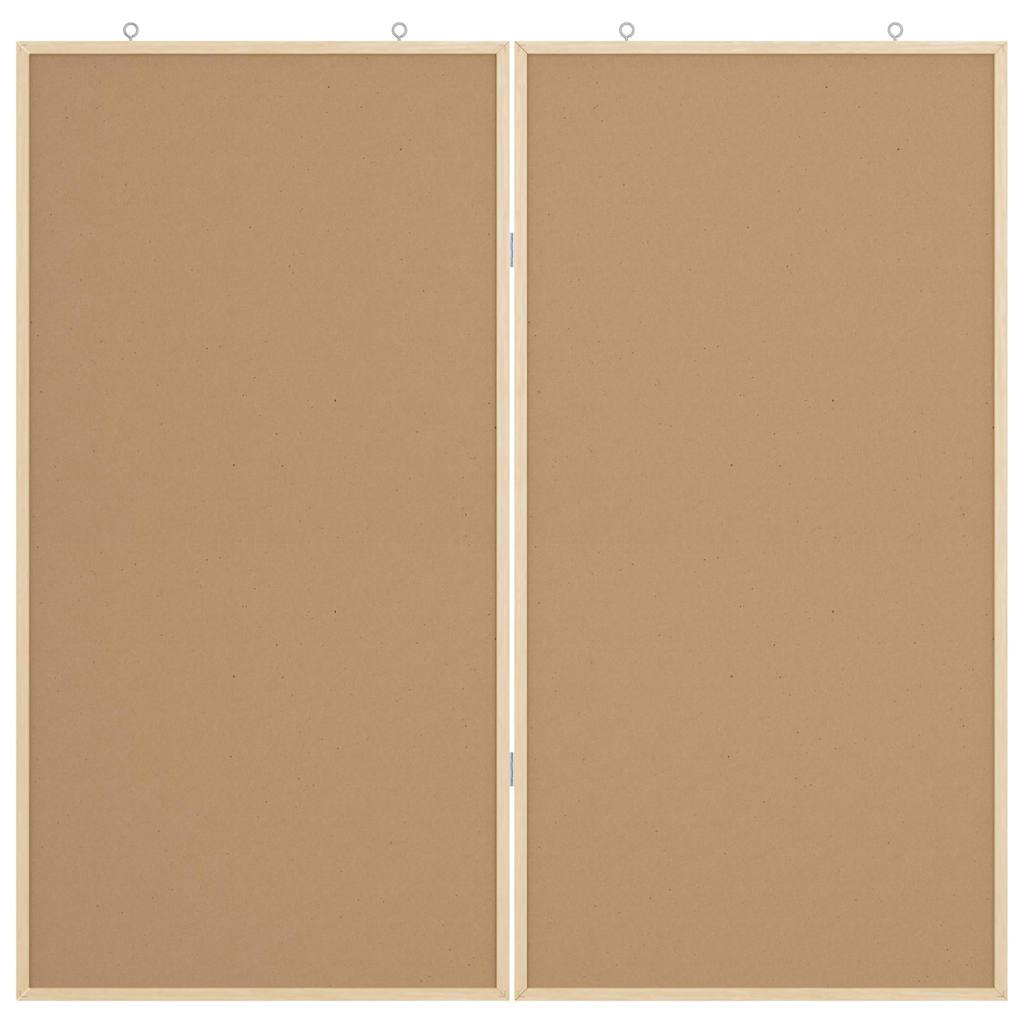 Bulletin Board Folding Brown 100 x 100 x 1.4 cm Solid pine wood