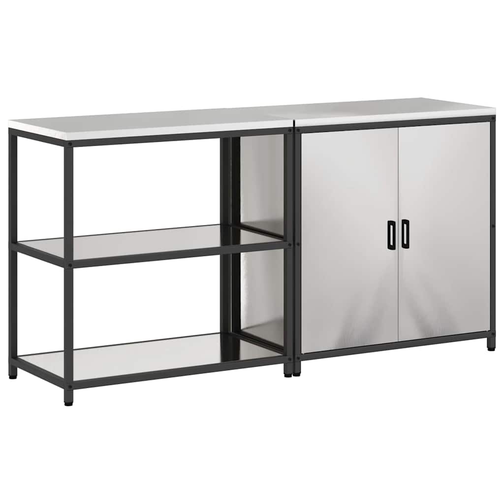 Kitchen Storage Set HATTEM 2 pcs Silver Stainless Steel