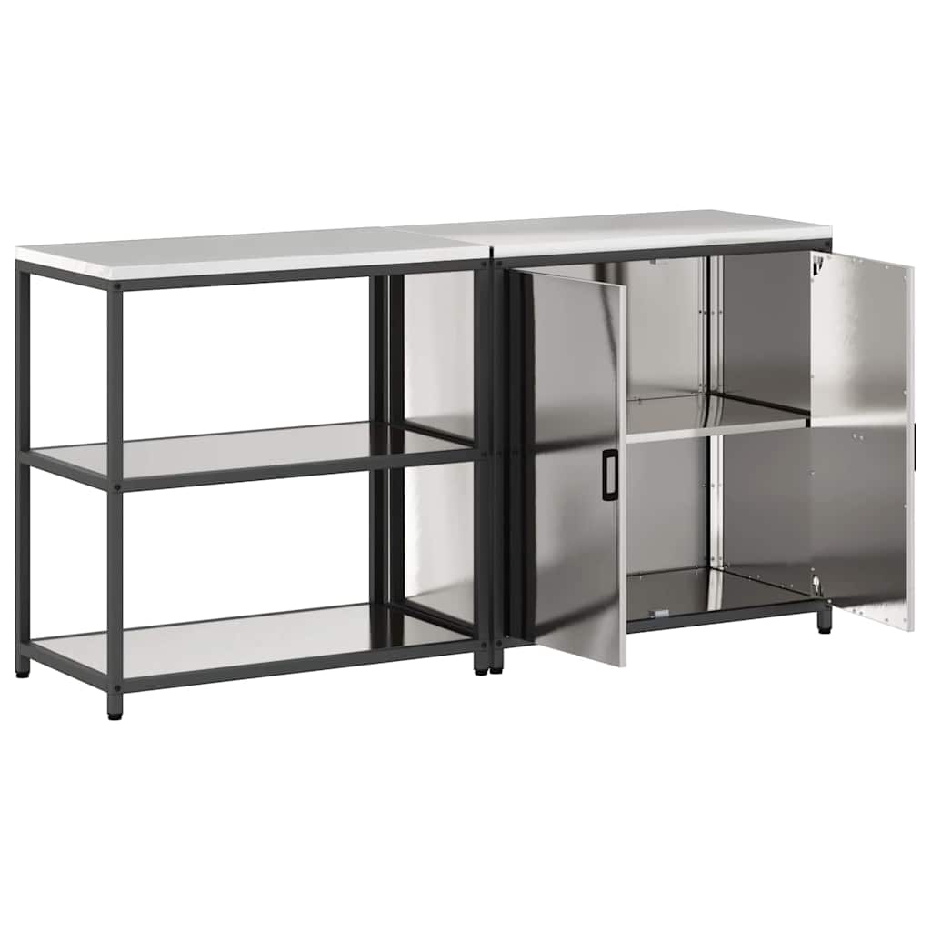 Kitchen Storage Set HATTEM 2 pcs Silver Stainless Steel